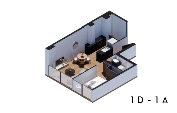 Archandel San Pedro de los Pinos — Tipo 1D-1A · 1 recámara · 1 baño · 47 m²