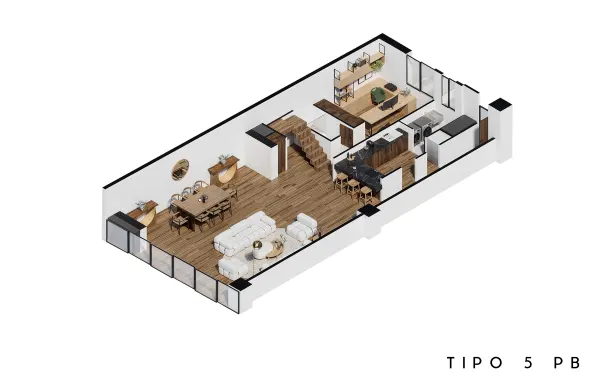 Archandel Parque México — Penthouse tipo 5 · planta baja · 2 recámaras · 3.5 baños · 291 m²