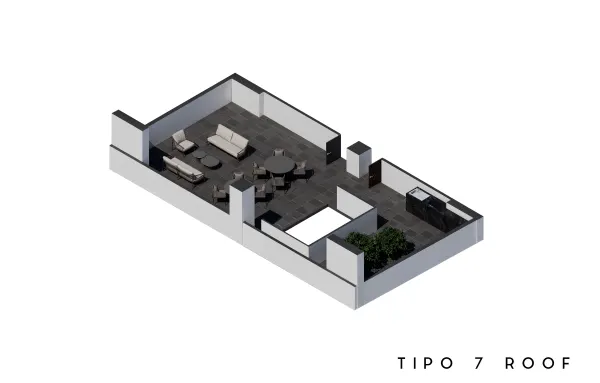 Archandel Parque México — Penthouse tipo 7 · roof garden