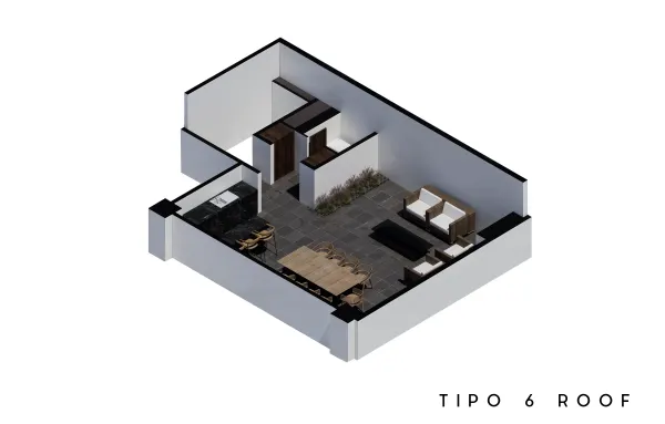 Archandel Parque México — Penthouse tipo 6 · roof garden